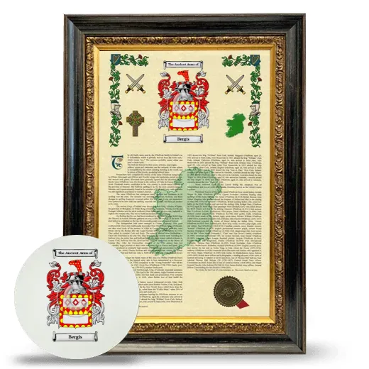 Bergis Framed Armorial History and Mouse Pad - Heirloom