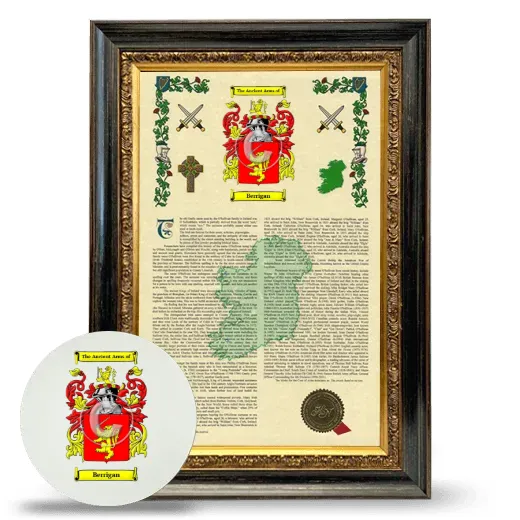 Berrigan Framed Armorial History and Mouse Pad - Heirloom