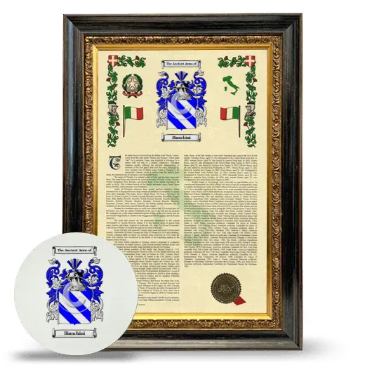 Bianchini Framed Armorial History and Mouse Pad - Heirloom