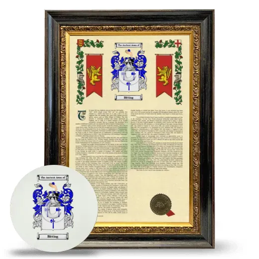 Bitting Framed Armorial History and Mouse Pad - Heirloom