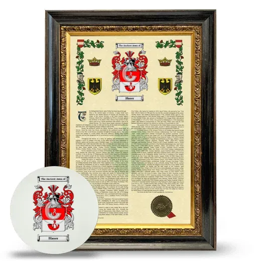 Blaser Framed Armorial History and Mouse Pad - Heirloom