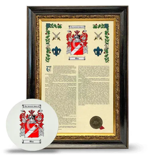 Blay Framed Armorial History and Mouse Pad - Heirloom