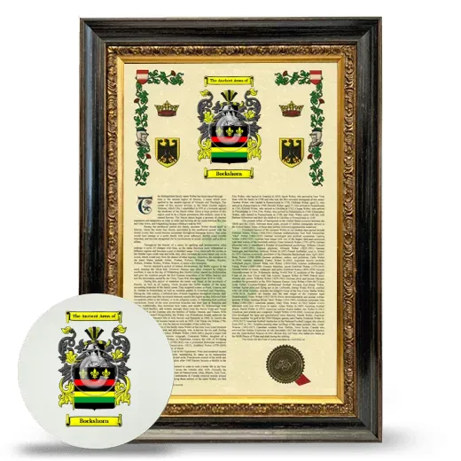Bockshorn Framed Armorial History and Mouse Pad - Heirloom