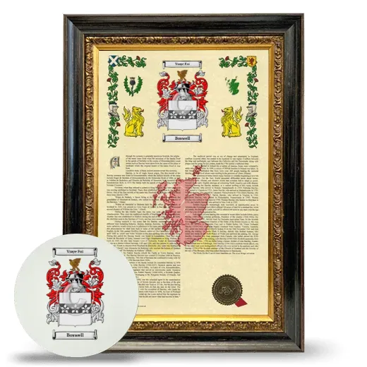 Boswell Framed Armorial History and Mouse Pad - Heirloom