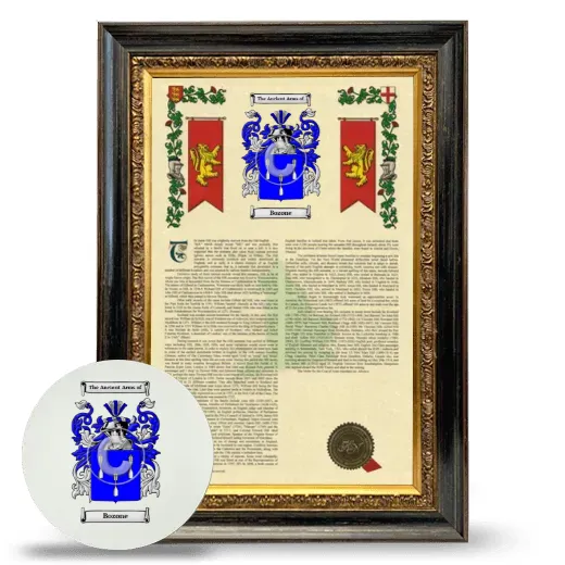 Bozone Framed Armorial History and Mouse Pad - Heirloom