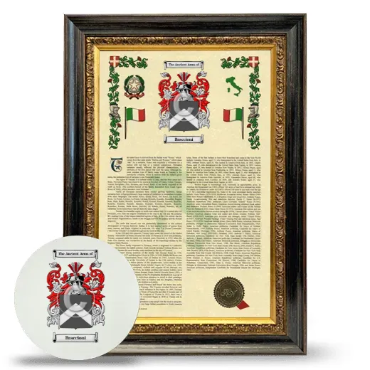 Braccioni Framed Armorial History and Mouse Pad - Heirloom