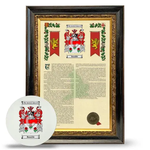 Bramble Framed Armorial History and Mouse Pad - Heirloom