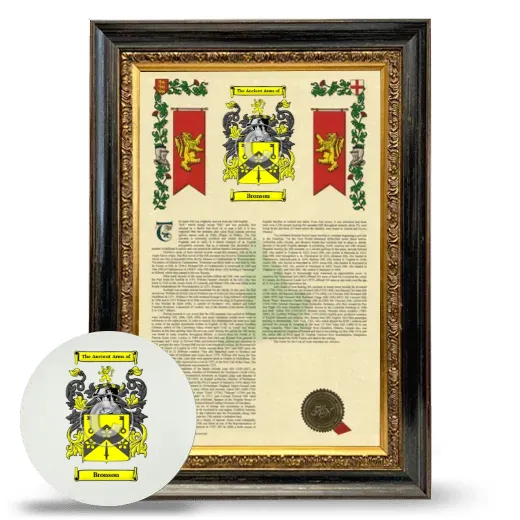 Bronson Framed Armorial History and Mouse Pad - Heirloom