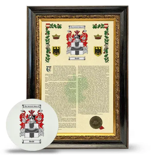 Brulé Framed Armorial History and Mouse Pad - Heirloom