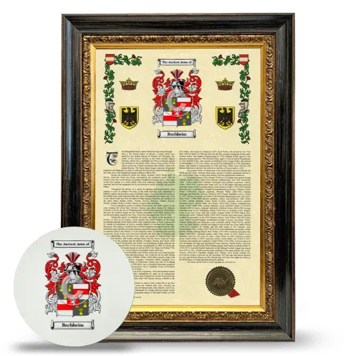 Buchheim Framed Armorial History and Mouse Pad - Heirloom