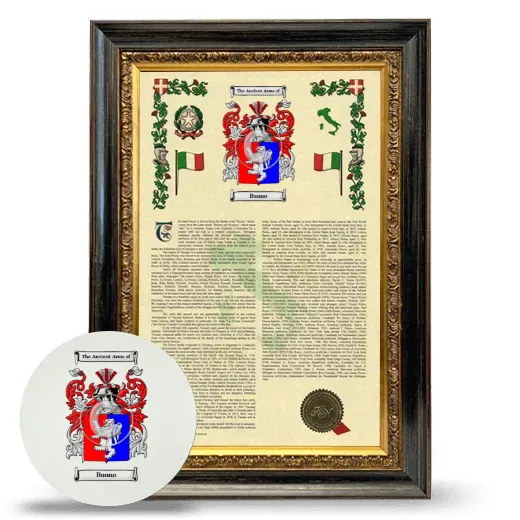 Buono Framed Armorial History and Mouse Pad - Heirloom