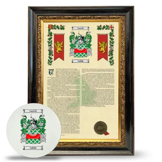 Cabble Framed Armorial History and Mouse Pad - Heirloom