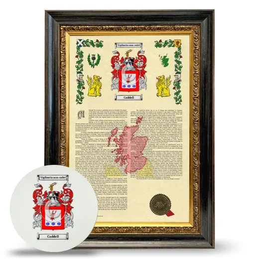Caddell Framed Armorial History and Mouse Pad - Heirloom