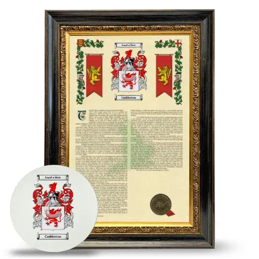 Cadderton Framed Armorial History and Mouse Pad - Heirloom