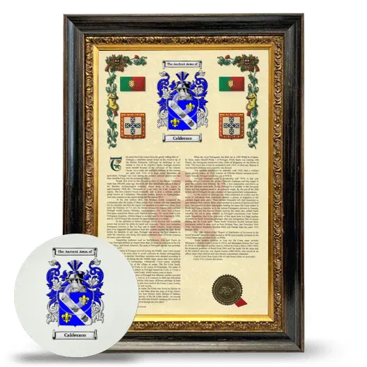 Calderaro Framed Armorial History and Mouse Pad - Heirloom