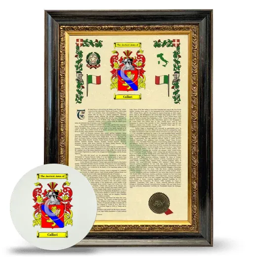 Callari Framed Armorial History and Mouse Pad - Heirloom
