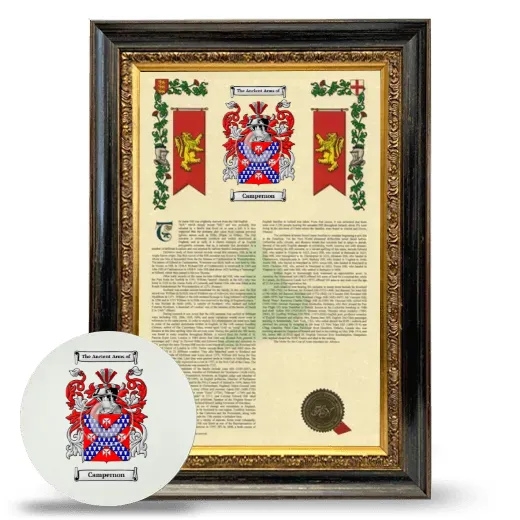 Campernon Framed Armorial History and Mouse Pad - Heirloom