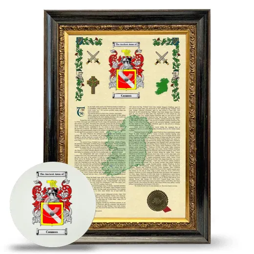 Cannon Framed Armorial History and Mouse Pad - Heirloom