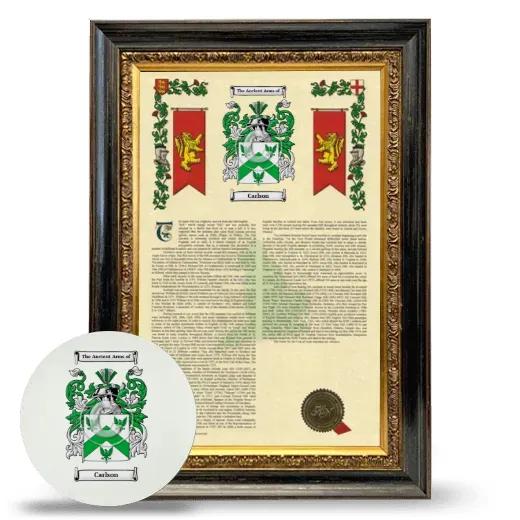 Carlson Framed Armorial History and Mouse Pad - Heirloom