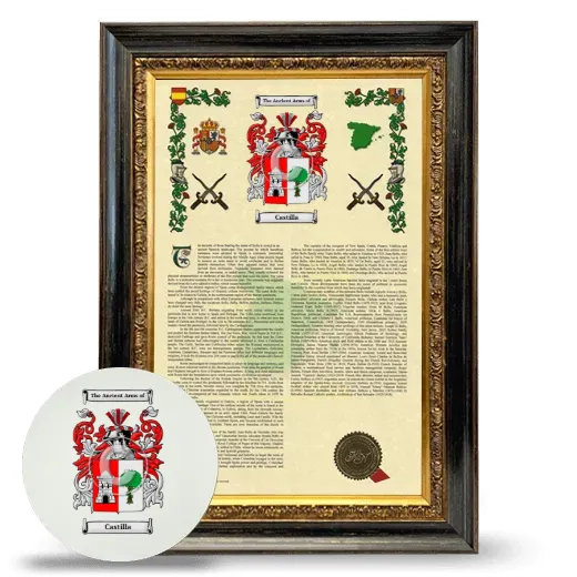 Castilla Framed Armorial History and Mouse Pad - Heirloom