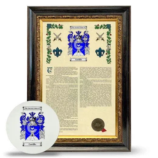 Castillo Framed Armorial History and Mouse Pad - Heirloom