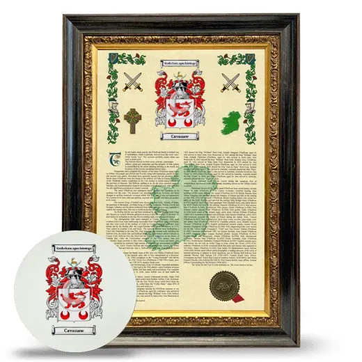 Cavanaw Framed Armorial History and Mouse Pad - Heirloom