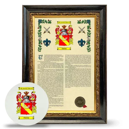 Chalon Framed Armorial History and Mouse Pad - Heirloom