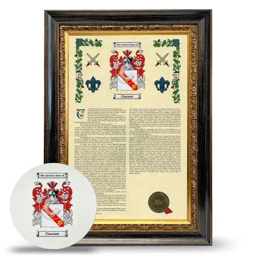 Charmot Framed Armorial History and Mouse Pad - Heirloom