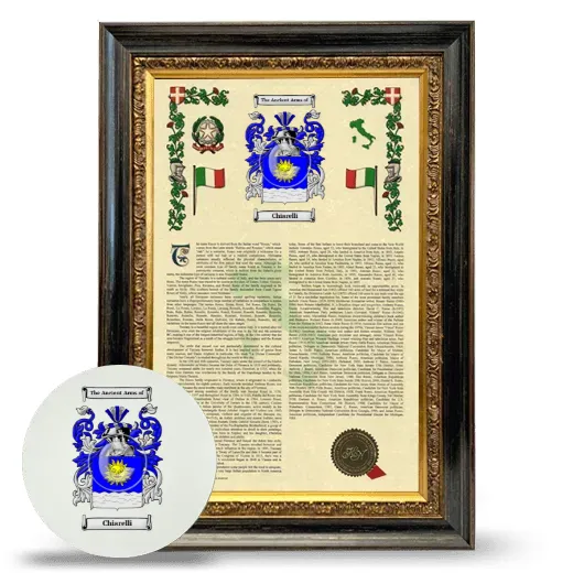 Chiarelli Framed Armorial History and Mouse Pad - Heirloom