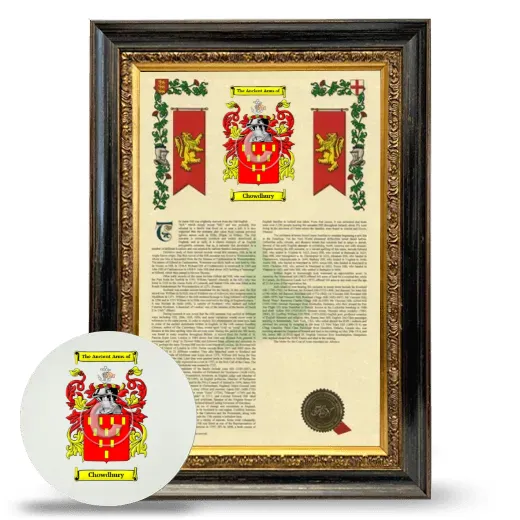 Chowdhury Framed Armorial History and Mouse Pad - Heirloom