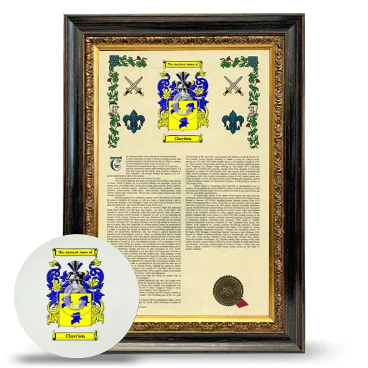 Chretien Framed Armorial History and Mouse Pad - Heirloom