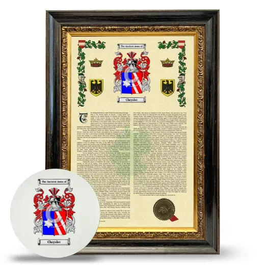 Chrysler Framed Armorial History and Mouse Pad - Heirloom