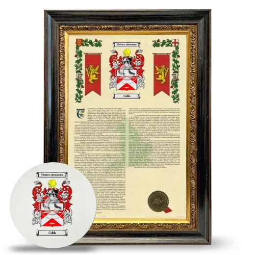 Cobb Framed Armorial History and Mouse Pad - Heirloom