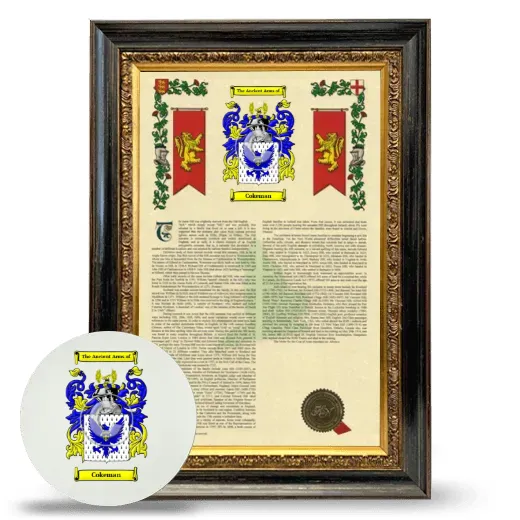 Cokeman Framed Armorial History and Mouse Pad - Heirloom