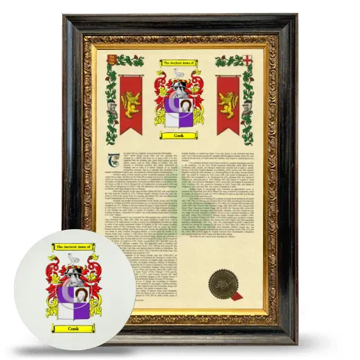 Cook Framed Armorial History and Mouse Pad - Heirloom