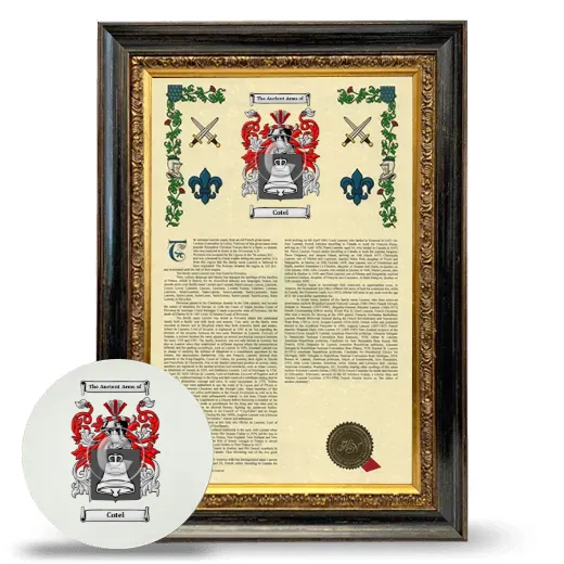 Cotel Framed Armorial History and Mouse Pad - Heirloom