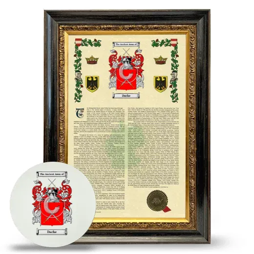 Dache Framed Armorial History and Mouse Pad - Heirloom