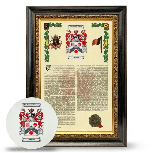 Damron Framed Armorial History and Mouse Pad - Heirloom
