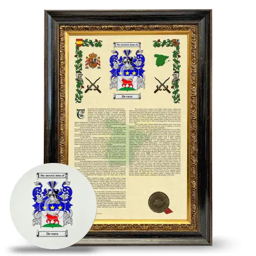 De vaca Framed Armorial History and Mouse Pad - Heirloom