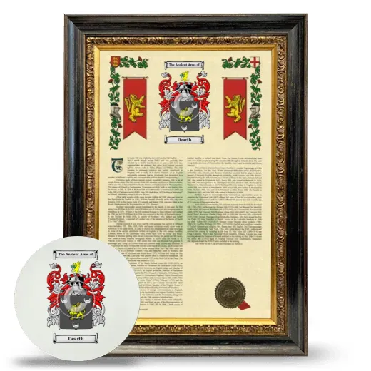 Dearth Framed Armorial History and Mouse Pad - Heirloom