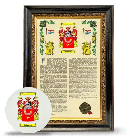 Deininger Framed Armorial History and Mouse Pad - Heirloom
