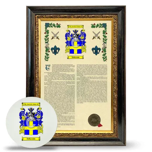 Delacroix Framed Armorial History and Mouse Pad - Heirloom