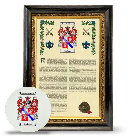 Delafortes Framed Armorial History and Mouse Pad - Heirloom