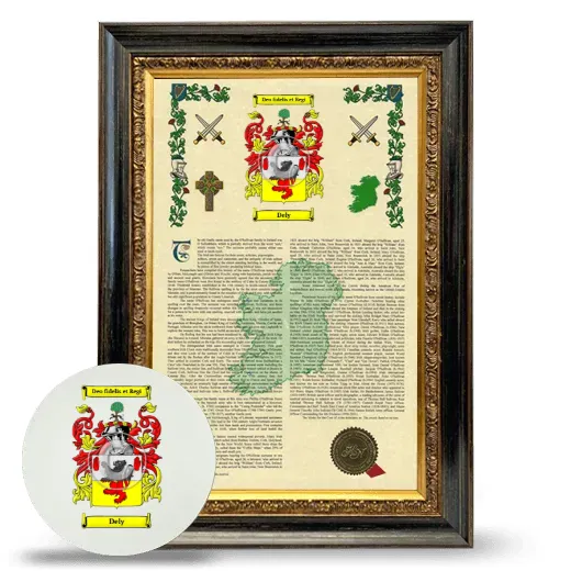 Dely Framed Armorial History and Mouse Pad - Heirloom