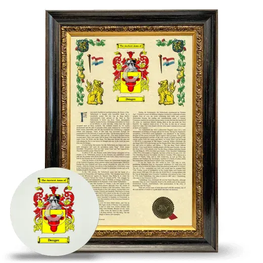 Denger Framed Armorial History and Mouse Pad - Heirloom