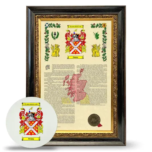Denny Framed Armorial History and Mouse Pad - Heirloom