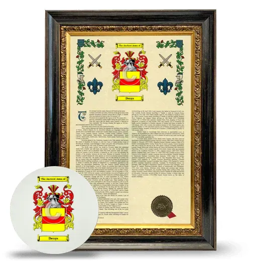 Denys Framed Armorial History and Mouse Pad - Heirloom