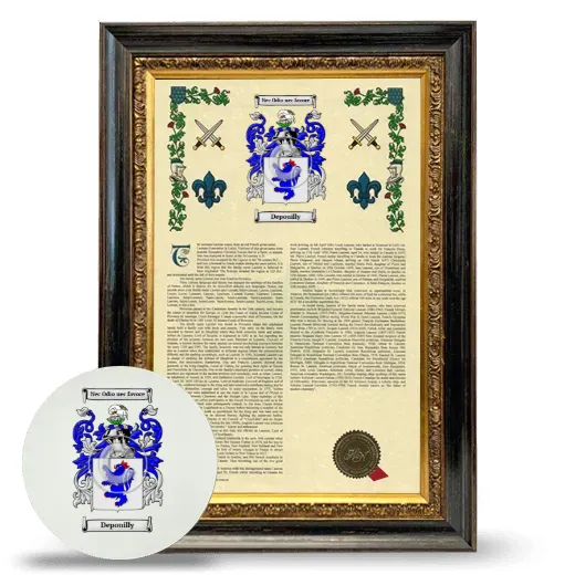 Depouilly Framed Armorial History and Mouse Pad - Heirloom