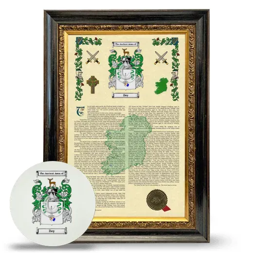 Dey Framed Armorial History and Mouse Pad - Heirloom