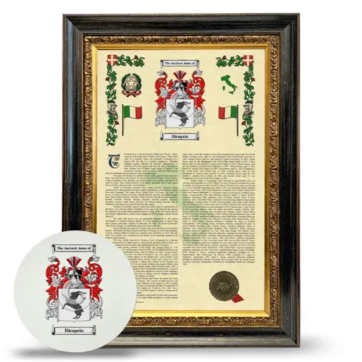 Dicaprio Framed Armorial History and Mouse Pad - Heirloom